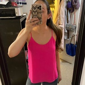 Hot Pink Criss-Cross Sides Tank